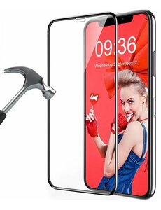 Merkloos iPhone Xs Max Full Glue Screenprotector Adhesive Cover tempered glass Zwart