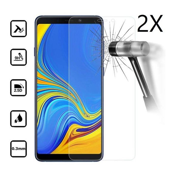 Merkloos 2X/2Pack Samsung Galaxy A9 2018 Beschermglas Screenprotector / Tempered Glass Screen