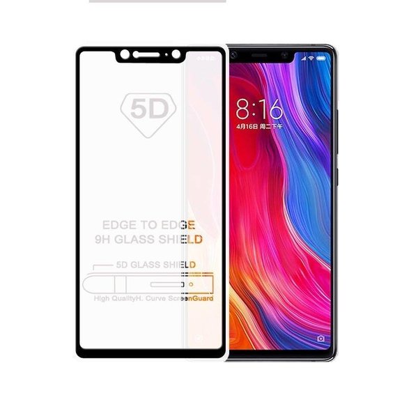 Merkloos Huawei Mate 20 lite full cover Screenprotector Tempered Glass Zwart