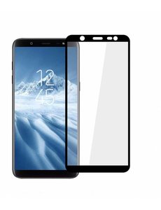 Merkloos Samsung Galaxy J6 2018 full cover Screenprotector Tempered Glass Zwart