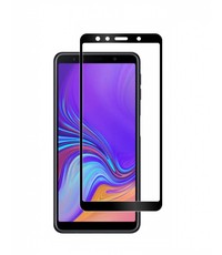 Merkloos Samsung Galaxy A7 2018 full cover Screenprotector Tempered Glass Zwart