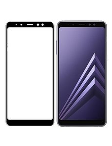 Merkloos Samsung Galaxy A7 2018 Full Glue Screenprotector Adhesive Cover tempered glass Zwart