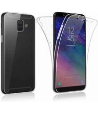 Merkloos Samsung Galaxy J4 (2018) Dual TPU Case hoesje 360° Cover 2 in 1 Case ( Voor en Achter) Transparant