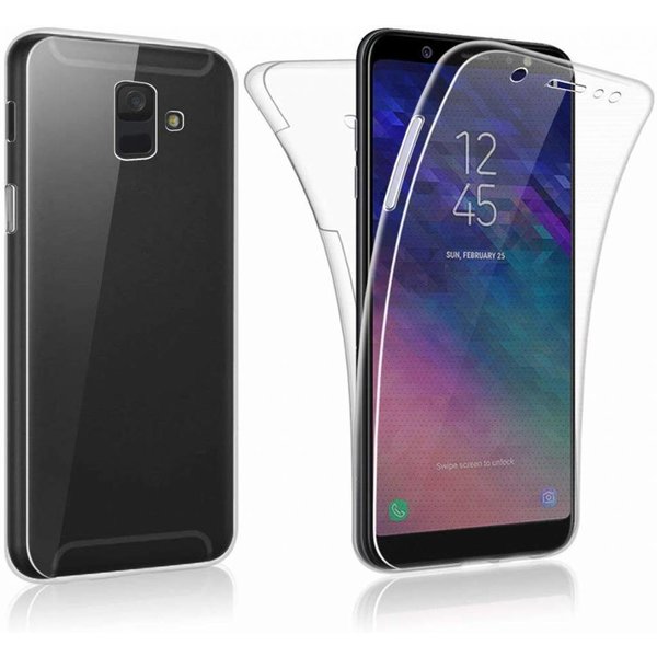 Merkloos Samsung Galaxy J4 (2018) Dual TPU Case hoesje 360° Cover 2 in 1 Case ( Voor en Achter) Transparant