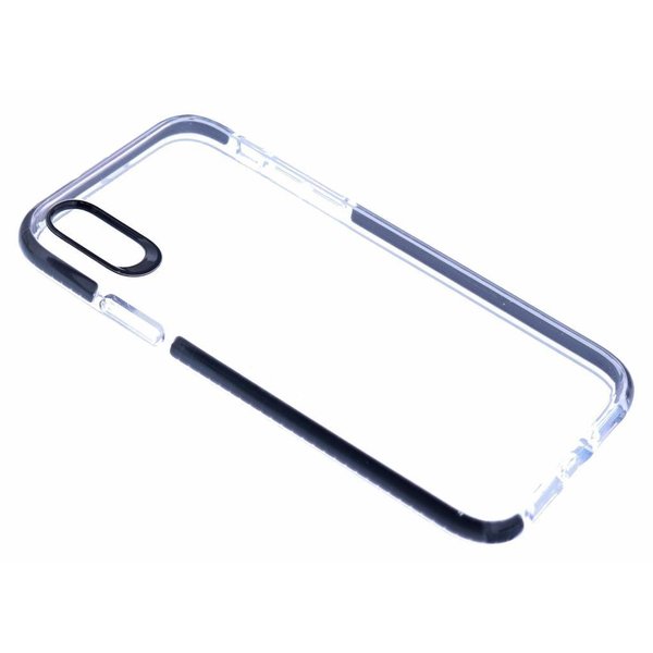 Merkloos iPhone X / Xs Transparant Back Anti Drop TPU Hoesje Zwart