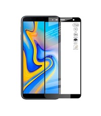 Merkloos Samsung Galaxy J4+ Plus / J6+ Plus 2018 Full Glue Screenprotector Adhesive Cover tempered glass Zwart