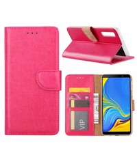 Merkloos Samsung Galaxy A9 2018 Roze Booktype / Portemonnee TPU Lederen Hoesje