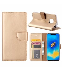 Merkloos Huawei Mate 20 Pro Goud Booktype / Portemonnee TPU Lederen Hoesje