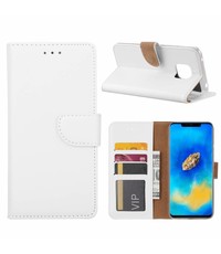 Merkloos Huawei Mate 20 Pro Wit Booktype / Portemonnee TPU Lederen Hoesje