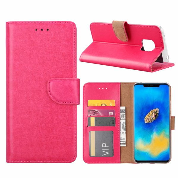 Merkloos Huawei Mate 20 Pro Roze Booktype / Portemonnee TPU Lederen Hoesje