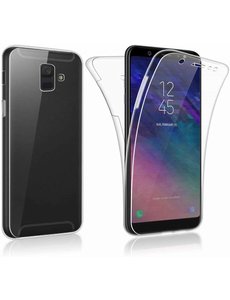 Merkloos Samsung Galaxy J6+ Plus (2018) Dual TPU Case hoesje 360° Cover 2 in 1 Case ( Voor en Achter) Transparant