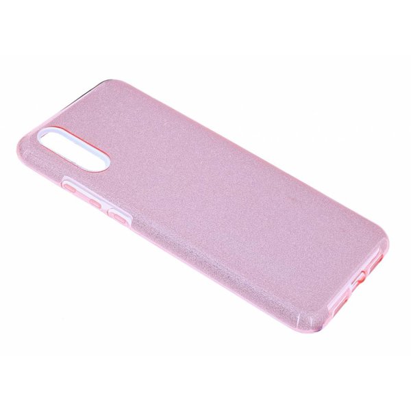 Merkloos Samsung Galaxy A7 (2018) Roze Glitter TPU Back Cover Hoesje