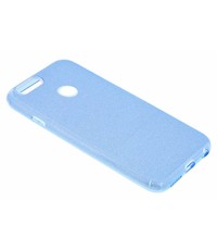 Merkloos Huawei P Smart Blauw Glitter TPU backcover Hoesje