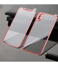 Merkloos iPhone X / Xs Front and Back Glass Full Cover Red