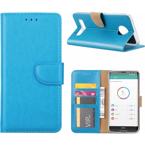 hoesje Blauw book case style voor Motorola Moto Z3 Play wallet case