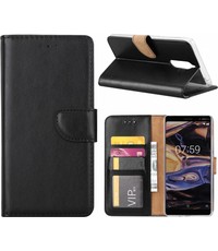  Nokia 7 + (Plus) hoesje book case style / portemonnee case Zwart