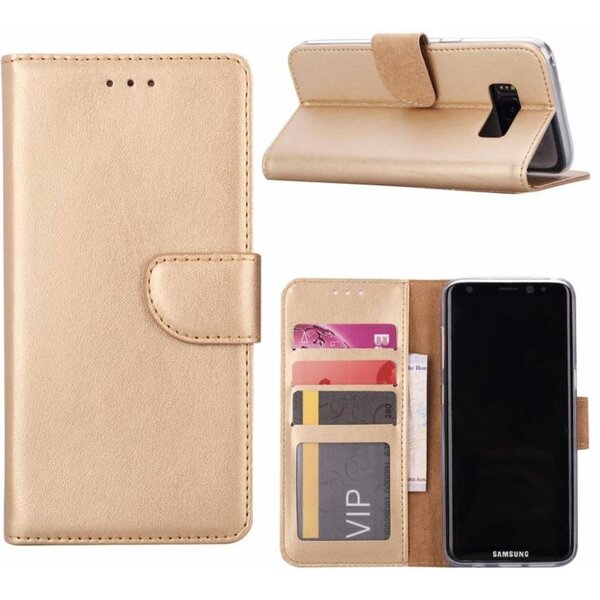 Galaxy J7 2017 portemonnee booktype hoesje Champagne Goud