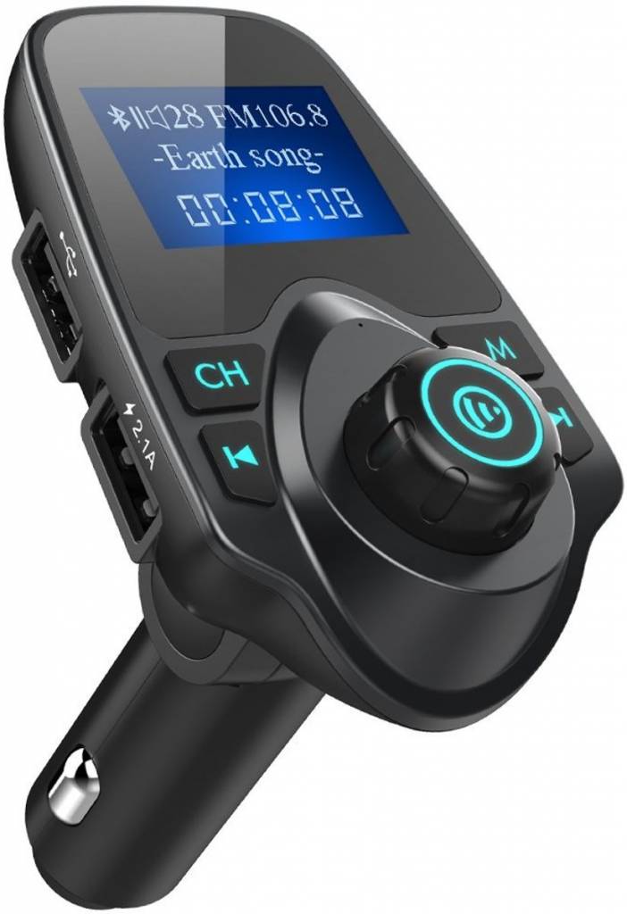 Draadloze Bluetooth Carkit met LED Display T11 inclusief FM transmitter /  Display / Handsfree bellen / USB Oplader / MP3 speler - Phonecompleet.nl