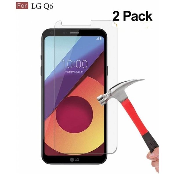 1 + 1 Gratis - LG Q6 glazen Screenprotector Tempered Glass  (0.3mm)