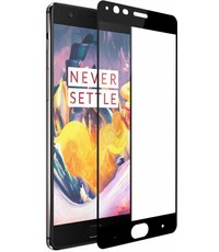  OnePlus 3T / 3 full cover ultra clear HD clarity tempered glass Zwart