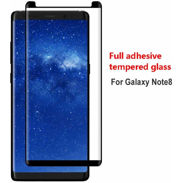 Samsung Galaxy Note 8 Full Glue Screenprotector Adhesive Cover tempered glass Zwart