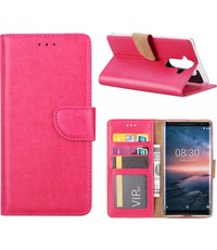  Nokia 8 Sirocco hoesje book case style / portemonnee case Pink