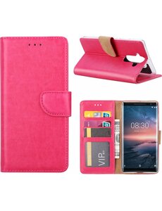  Nokia 8 Sirocco hoesje book case style / portemonnee case Pink