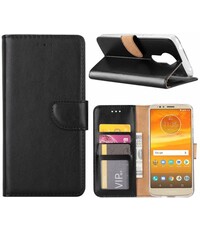  Motorola Moto E5 Plus Hoesje portemonnee case / geschikt voor 3 pasjes Zwart