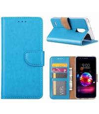  LG K10 (2018) portemonnee Hoesje met opbergvakjes Blauw