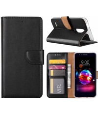  LG K10 (2018) portemonnee Hoesje met opbergvakjes Zwart