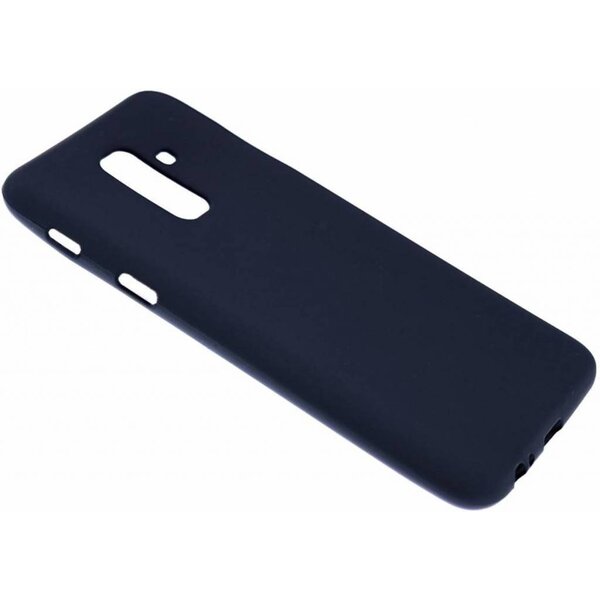 Samsung Galaxy A6+ Plus (2018) Case Zwart TPU Hoesje Matte Finish Slim Profile