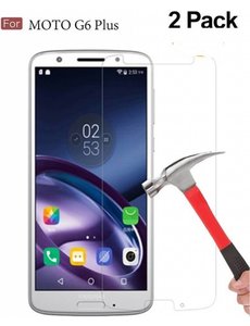 Merkloos 2 Pack - Motorola Moto G6+ (Plus) (6th Generation) Beschermglas Screenprotector / Tempered Glass Screen