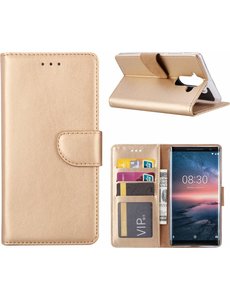  Nokia 8 Sirocco hoesje book case style / portemonnee case Champagne Goud