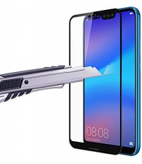  Huawei P20 Lite Scratch-Proof / Anti-Shock / Shatter-proof Full cover Screenprotector / Tempered Glass Zwart