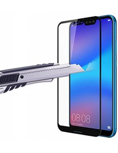  Huawei P20 Lite Scratch-Proof / Anti-Shock / Shatter-proof Full cover Screenprotector / Tempered Glass Zwart