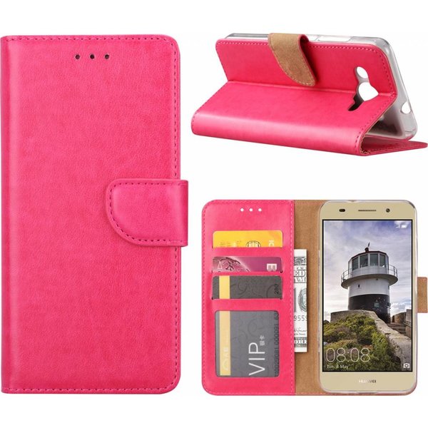 Hoesje voor Huawei Y3 (2018) boektype case / geschikt voor 3 pasjes Pink