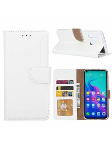 Ntech Ntech Hoesje voor Huawei nova 4 portemonnee hoesje / met opbergvakjes Wit