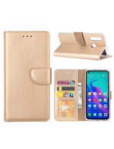 Ntech Ntech Hoesje voor Huawei nova 4 portemonnee hoesje / met opbergvakjes Goud