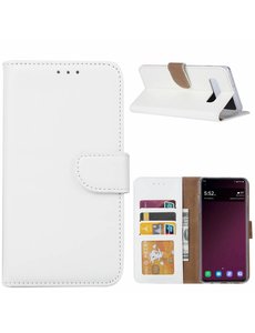 Ntech Ntech Hoesje voor Samsung Galaxy S10e portemonnee hoesje / met opbergvakjes Wit