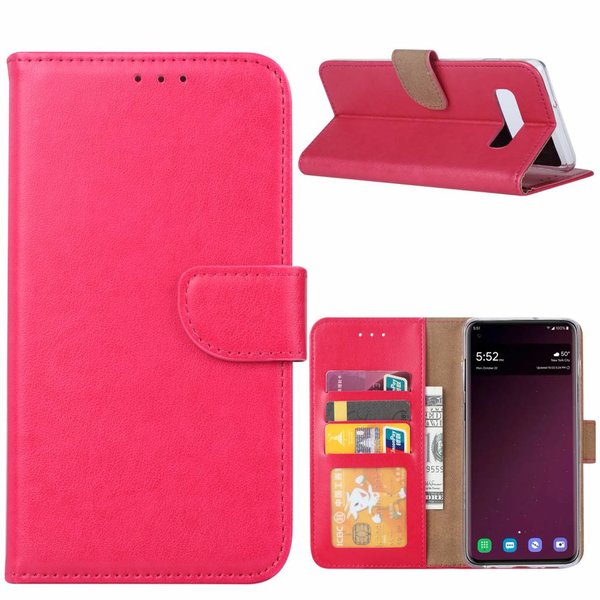Ntech Ntech Portemonnee Hoesje Geschikt Voor Samsung Galaxy S10 Plus - Pink