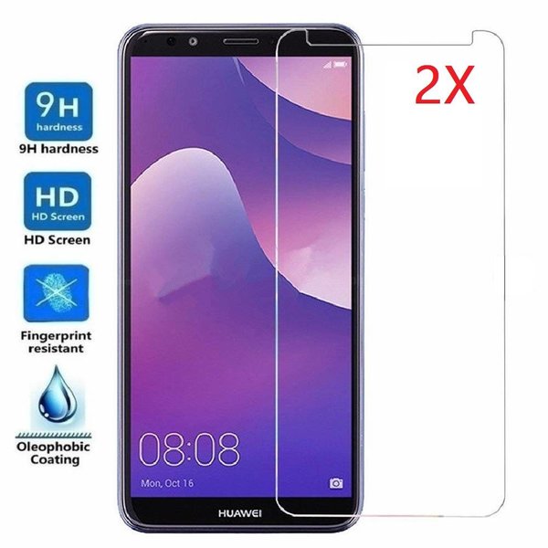 Ntech Ntech 2 Stuks - Geschikt voor Huawei Y7 (2018) Screenprotector Tempered Glass (0.3mm)