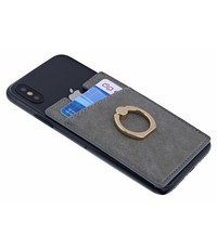 Ntech Ntech Peel & Stick universele Smartphone Pocket kaarthouder met een ringstandaard Grijs