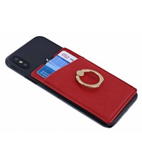 Ntech Ntech Peel & Stick universele Smartphone Pocket kaarthouder met een ringstandaard Rood