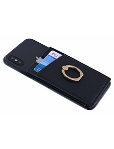Ntech Ntech Peel & Stick universele Smartphone Pocket kaarthouder met een ringstandaard Zwart