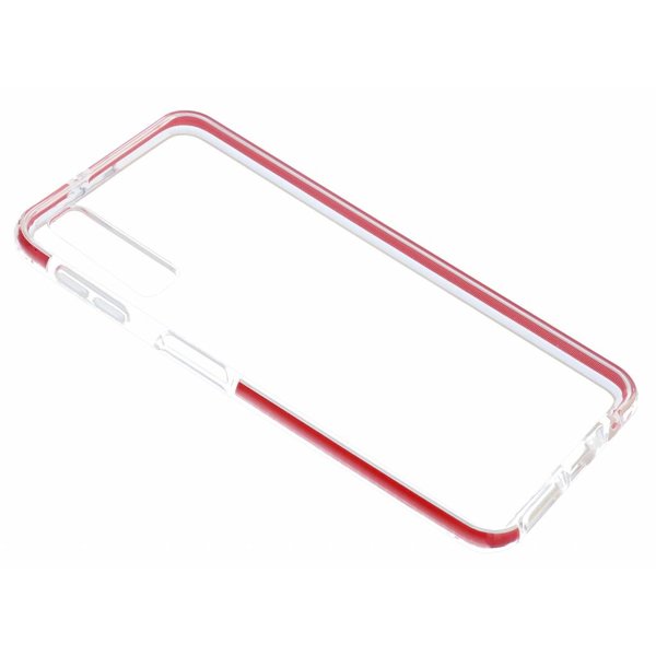 Ntech Ntech Hoesje Geschikt Voor Samsung Galaxy A7 Rood &Transparant Anti Shock Back hoesje