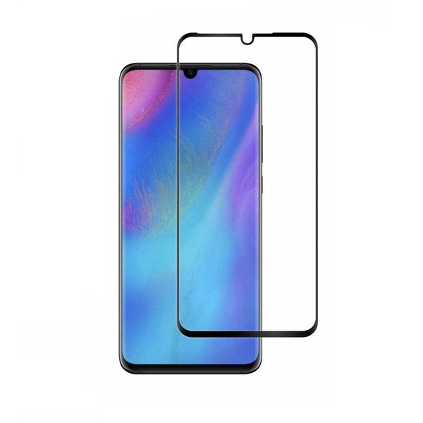 Ntech Screenprotector geschikt voor Huawei P30 full cover Screenprotector Tempered Glass Zwart