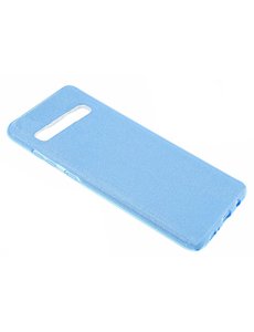 Ntech Ntech Samsung S10 hoesje - Glitter TPU backcover ‚¬€œ Blauw