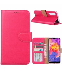 Ntech Ntech Hoesje voor Huawei P30 portemonnee hoesje / met opbergvakjes Pink