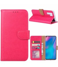 Ntech Ntech Hoesje voor Huawei P30 Pro portemonnee hoesje / met opbergvakjes Pink