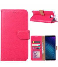 Ntech Ntech Hoesje voor Sony XA3 Ultra portemonnee hoesje / met opbergvakjes Pink